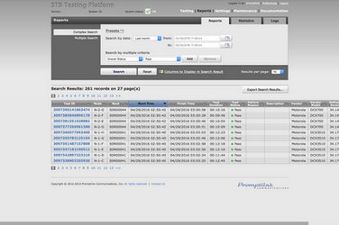 High Speed Set Box Top Reporting Page