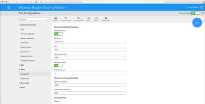 wireless router testing platform bandwidth settings